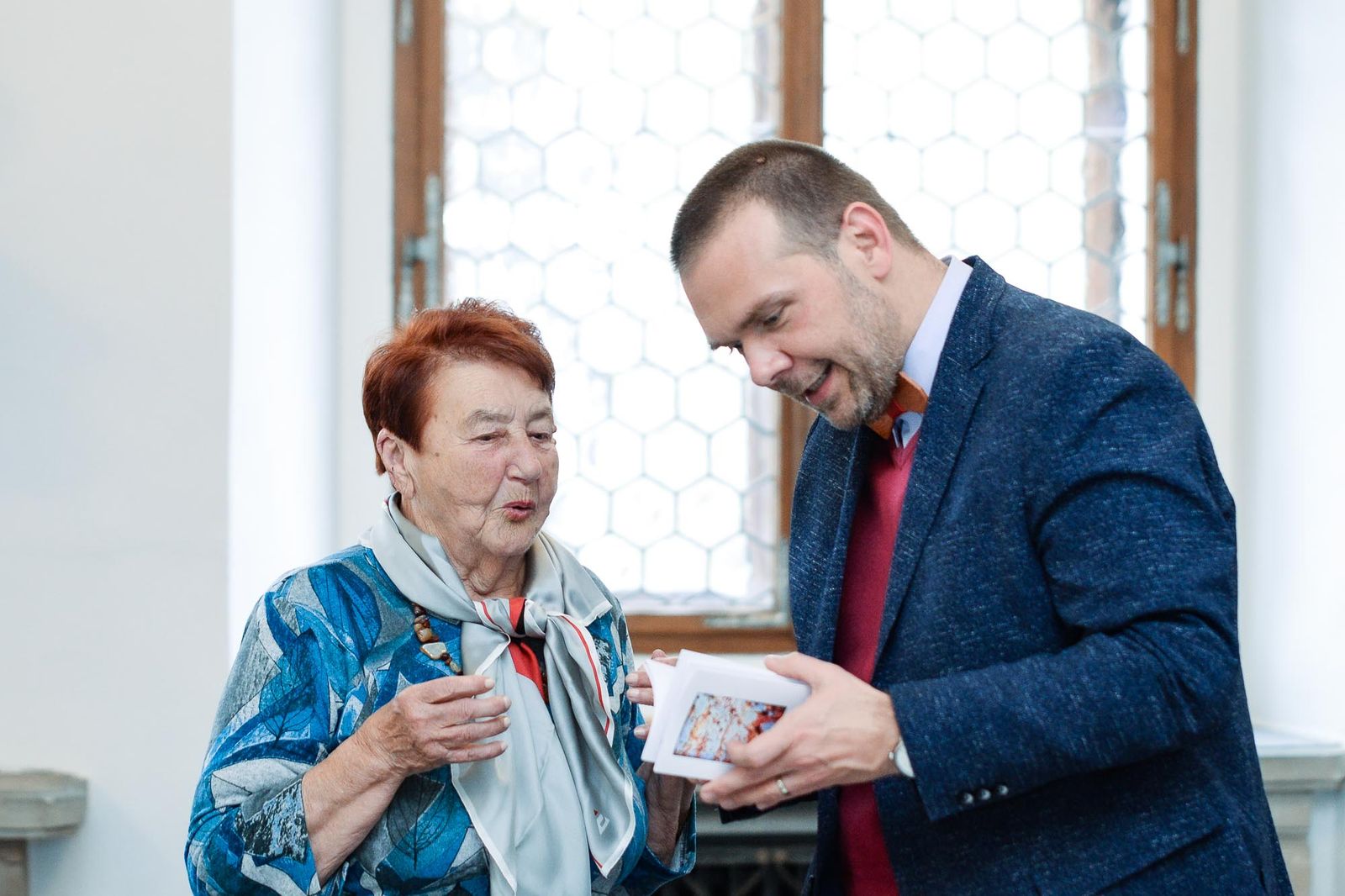 Primátor Martin Baxa se setkal s básnířkou a spisovatelkou Karlou Erbovou (foto: M. Pecuch, 14.10.2021)