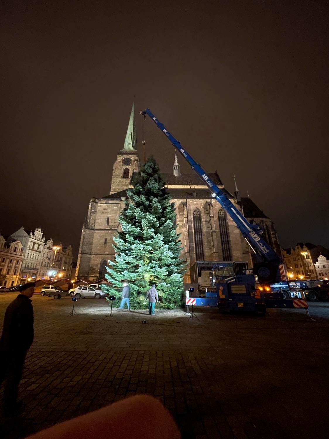 Vánoční strom na náměstí Republiky (foto: Jana Apolínová, 12.11.2021)