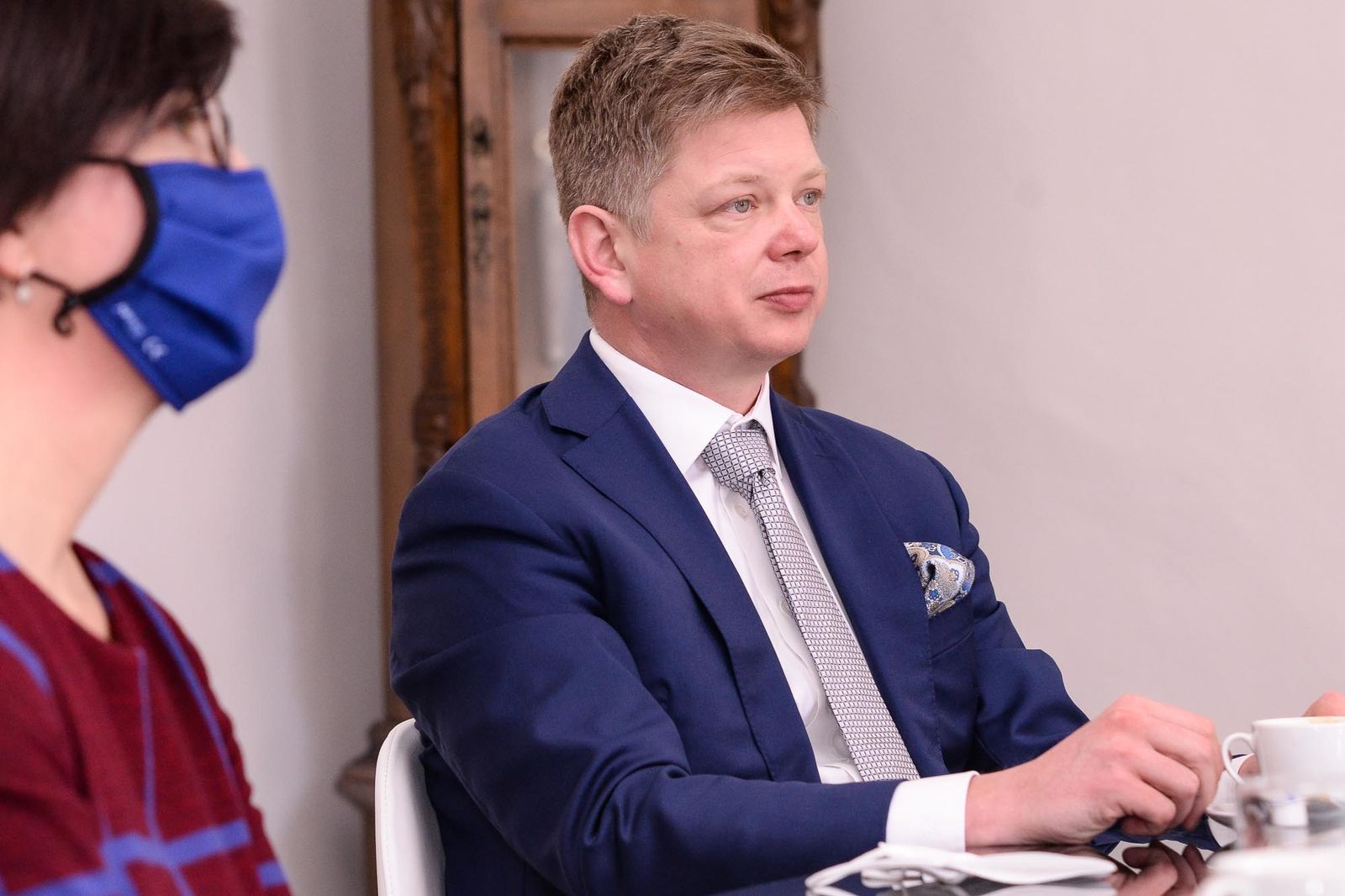 Plzeňský primátor Šindelář přijal chargé d’affaires velvyslanectví USA Jennifer Bachus (foto: M. Pecuch, 8.3.2022)