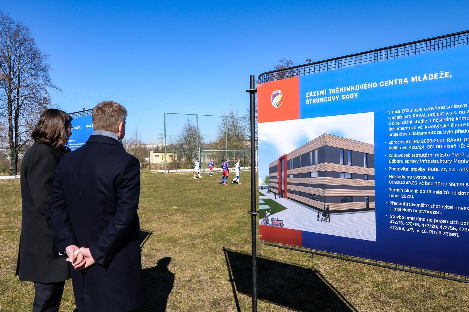 Představení projektu nového moderní zázemí tréninkového centra mládeže (foto: M. Pecuch, 9.3.2022)