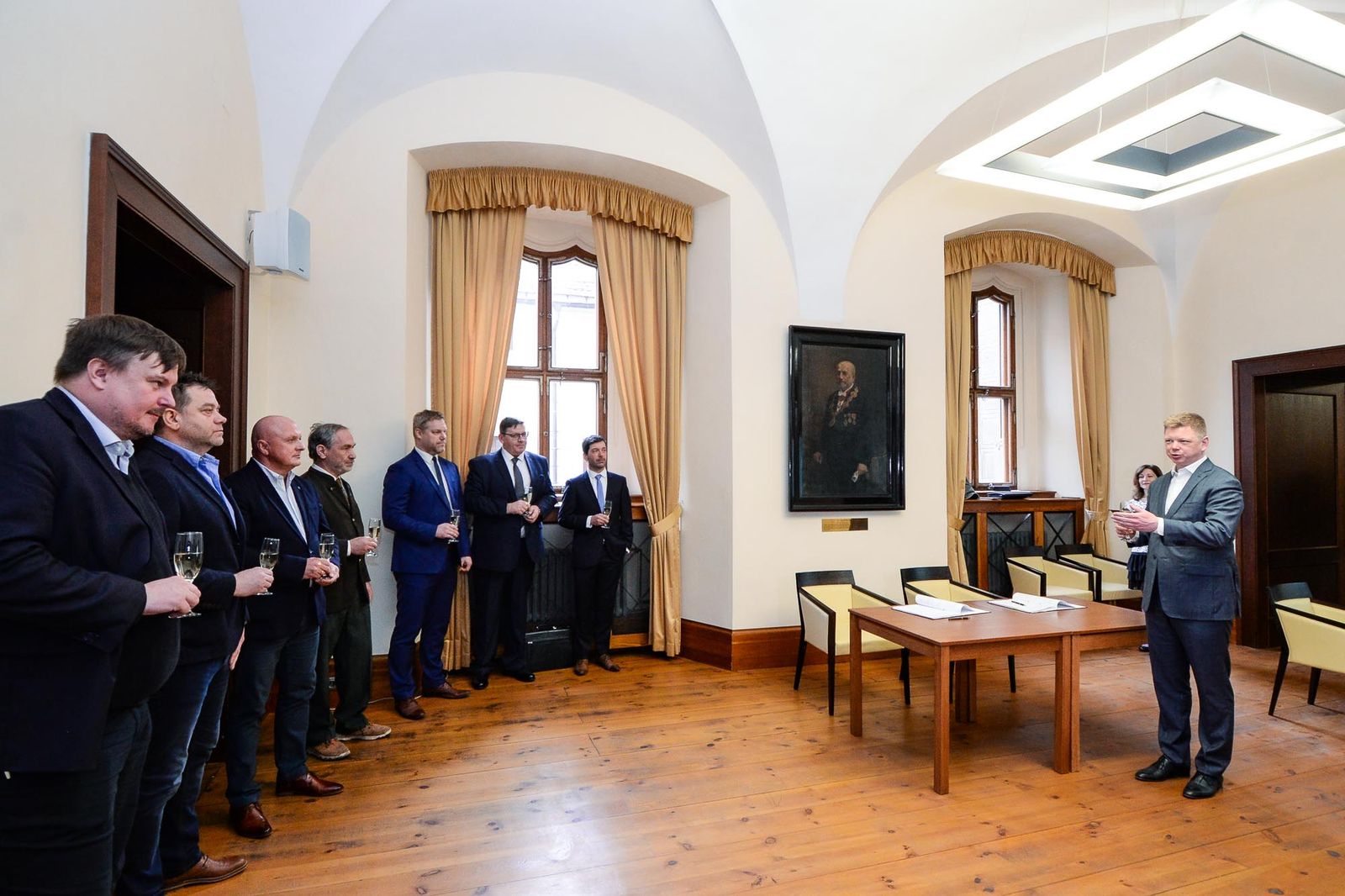 Podpis smlouvy o vybudování úpravny vody pro Velký bolevecký rybník (foto: M. Pecuch,15.3.2022)