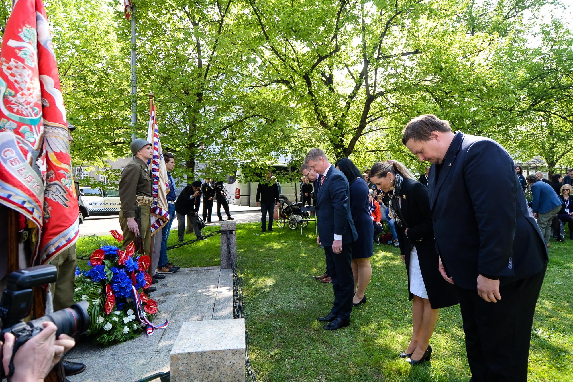 Slavnosti svobody 2022 - Pietní akty Chodské, Husova, Klatovská (foto: M. Pecuch, 5.5.2022)