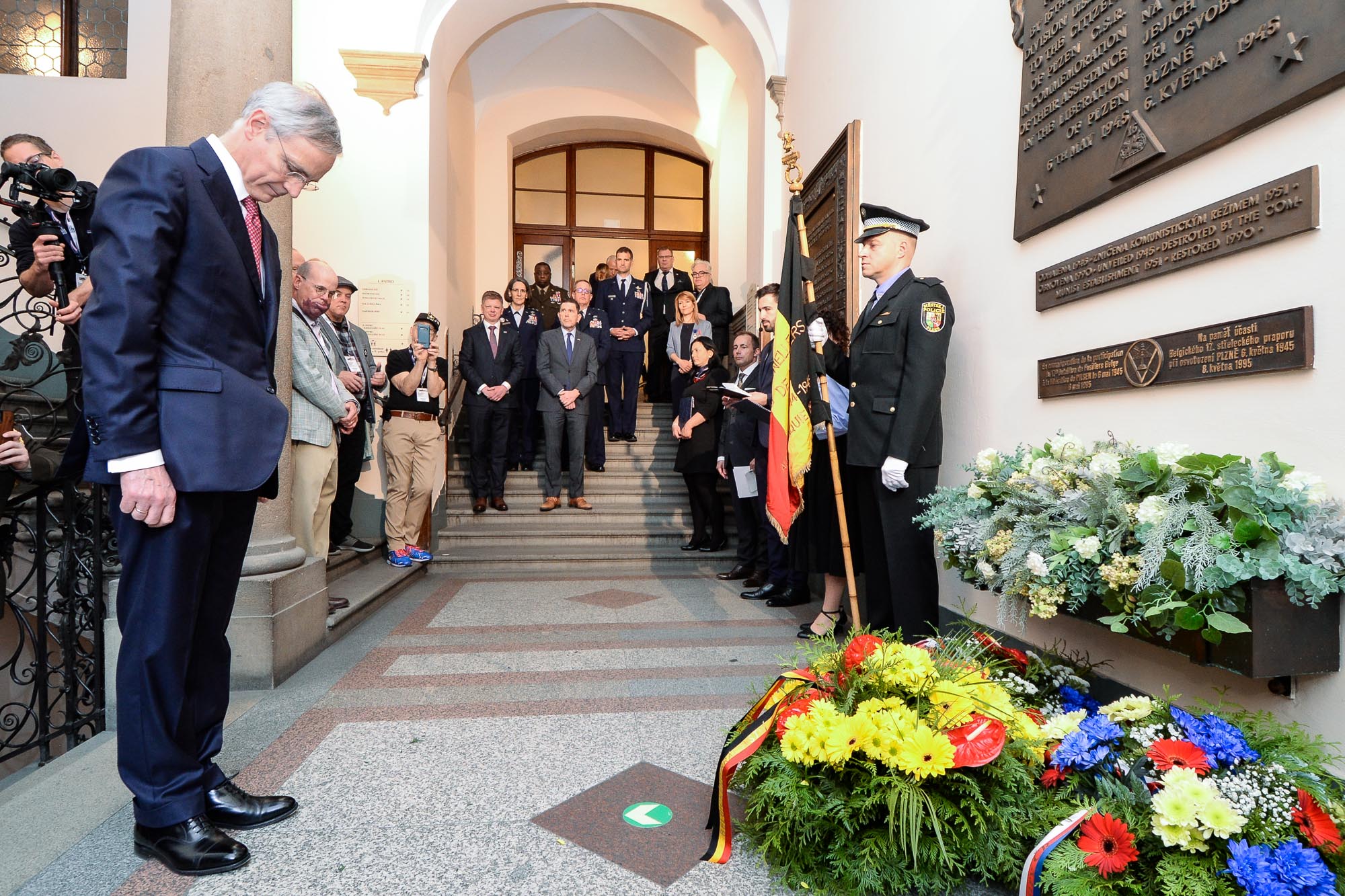 Slavnosti svobody 2022 - Přijetí velvyslanců / pietní akt na plzeňské radnici (foto: M. Pecuch, 6.5.2022)