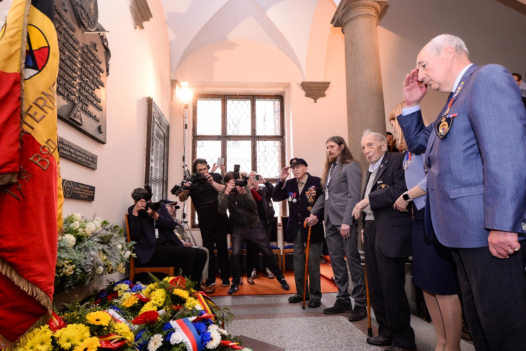 Slavnosti svobody 2022 - Přijetí velvyslanců / pietní akt na plzeňské radnici (foto: M. Pecuch, 6.5.2022)