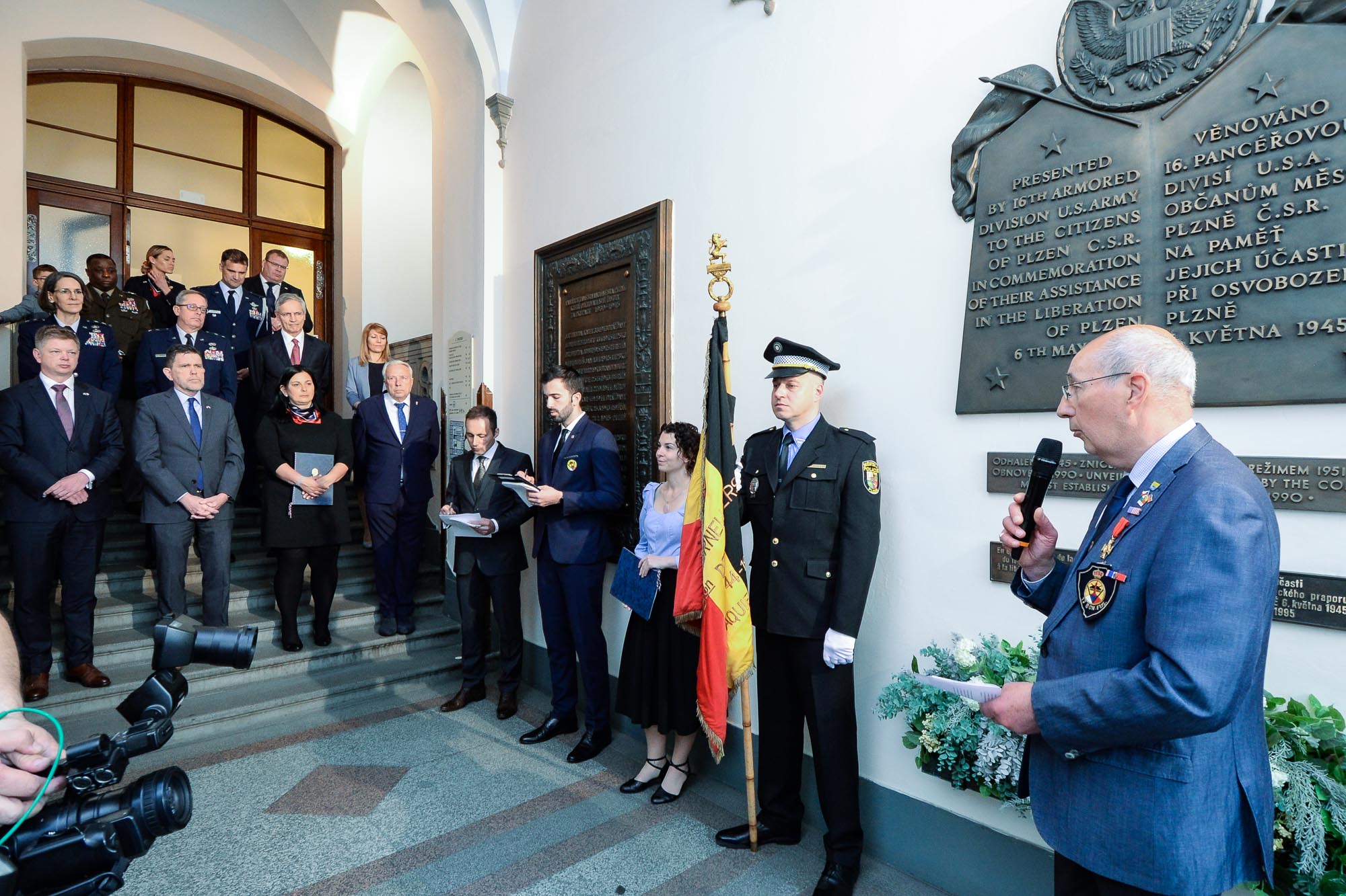 Slavnosti svobody 2022 - Přijetí velvyslanců / pietní akt na plzeňské radnici (foto: M. Pecuch, 6.5.2022)