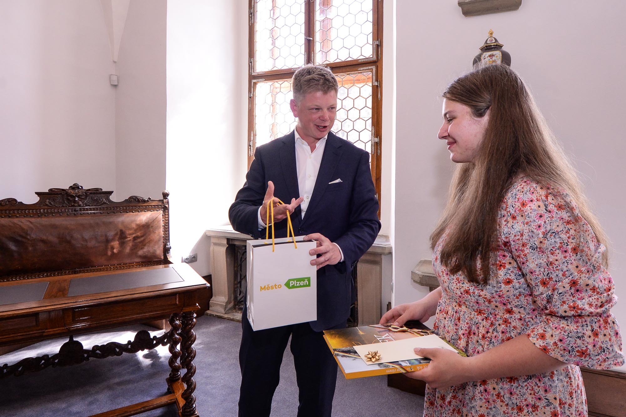 Přijetí Mileny Šebkové z Církevního gymnázia v Plzni (foto: M. Pecuch, 25.5.2022)