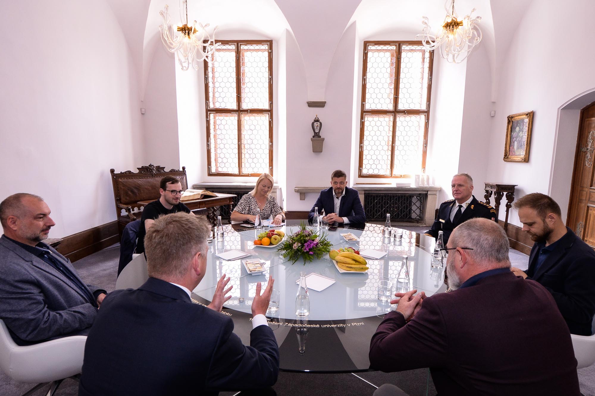 Primátor Šindelář přijal ministra vnitra Rakušana na plzeňské radnici (foto: M. Pecuch, 26.5.2022)