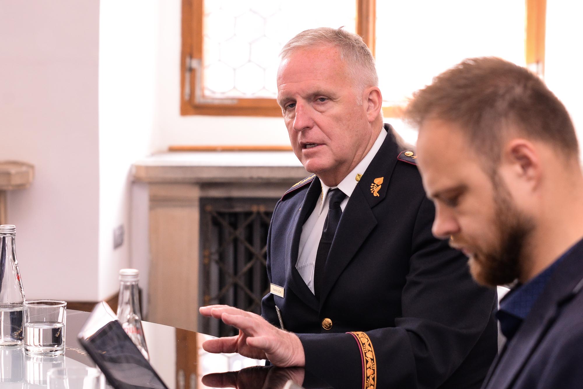 Primátor Šindelář přijal ministra vnitra Rakušana na plzeňské radnici (foto: M. Pecuch, 26.5.2022)