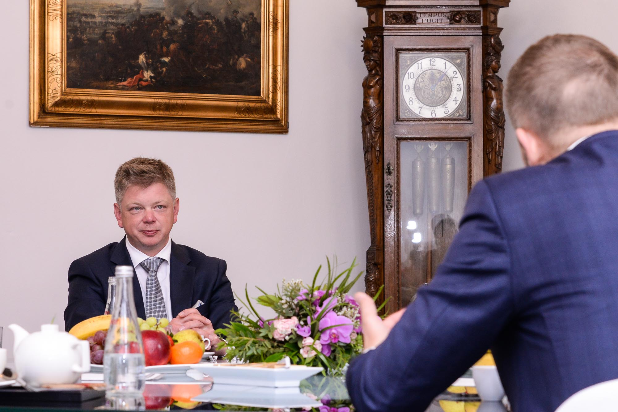 Primátor Šindelář přijal ministra vnitra Rakušana na plzeňské radnici (foto: M. Pecuch, 26.5.2022)