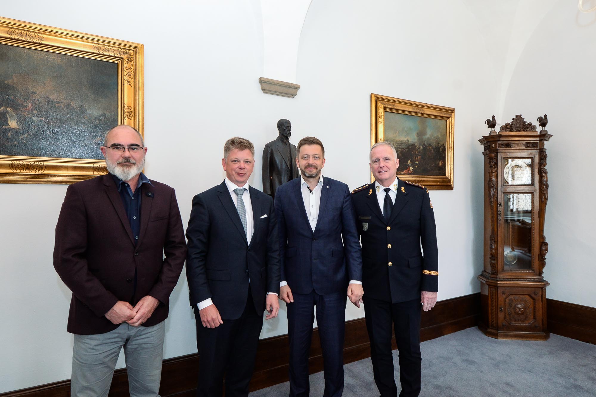 Primátor Šindelář přijal ministra vnitra Rakušana na plzeňské radnici (foto: M. Pecuch, 26.5.2022)