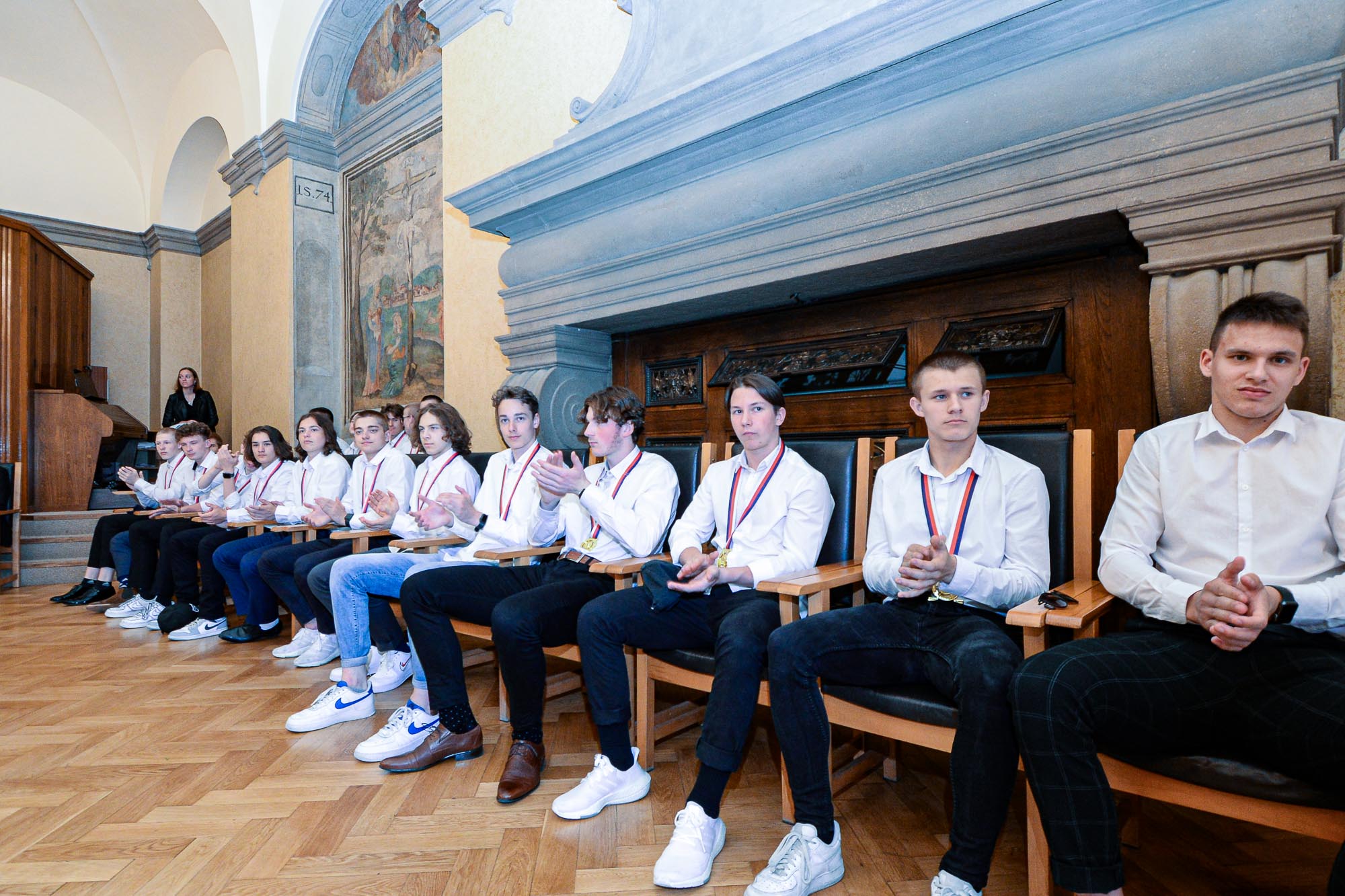 Mladé mistry HC Škoda přijal primátor Pavel Šindelář (foto: M. Pecuch, 30.5.2022)