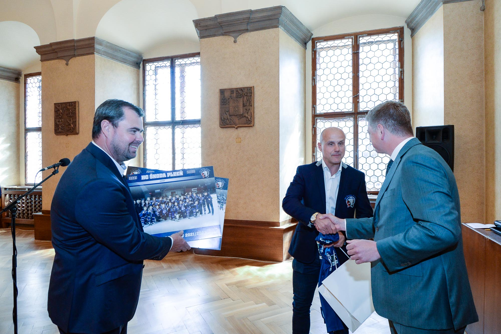 Mladé mistry HC Škoda přijal primátor Pavel Šindelář (foto: M. Pecuch, 30.5.2022)