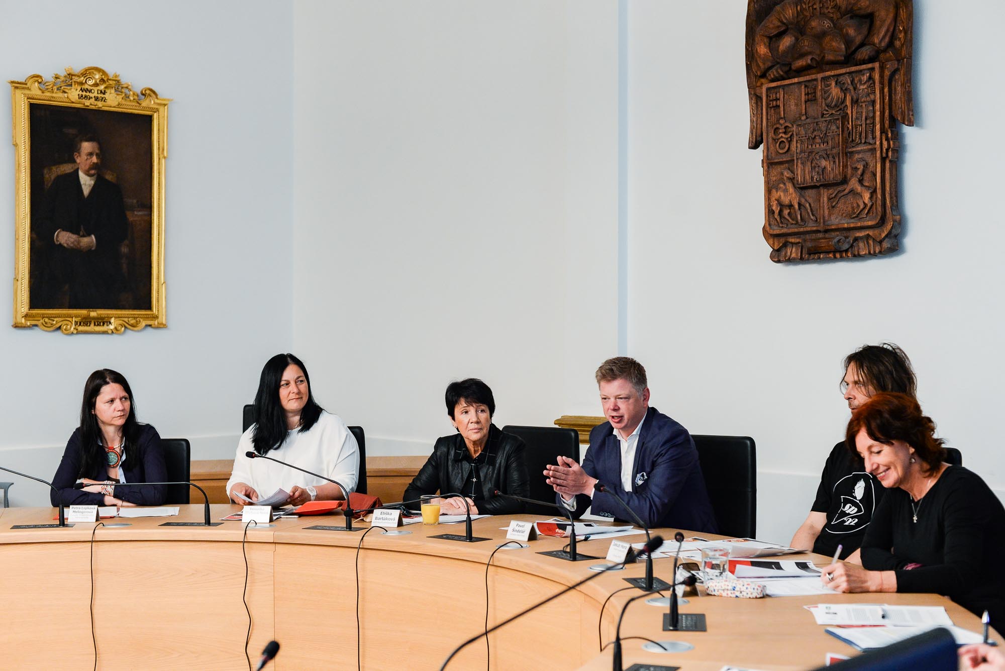 Loutkové Slovany (tisková konference, foto: M. Pecuch, 31.5.2022)