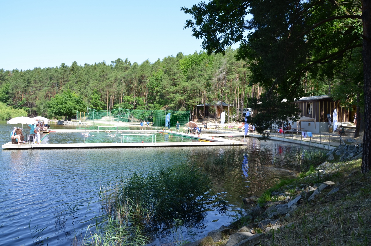 První ročník mezinárodního turnaje ve vodním pólu O pohár starostky Městského obvodu Plzeň 1 otevřel sezonu tohoto sportu v nově opravených prostorách u Seneckého rybníka. Na unikátním venkovním hřišti se v sobotu 18. června 2022 utkaly čtyři týmy juniorů do 16 let, vítězný pohár si odvezli hráči z německého Weidenu. Plzeňský tým Klubu vodních sportů Plzeň (KVS) – vodní pólo vybojoval třetí místo. (foto: E. Kriegerová, 18.6.2022)