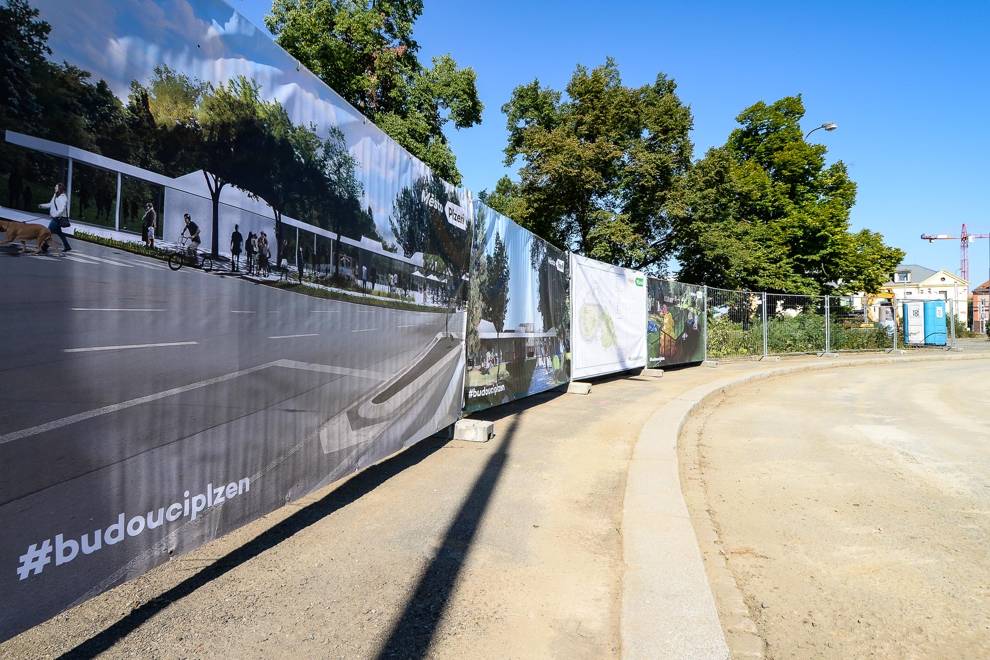 Plzeň zahájila stavbu vstupní brány do Borského parku (foto: M. Pecuch, 3.8.2022)