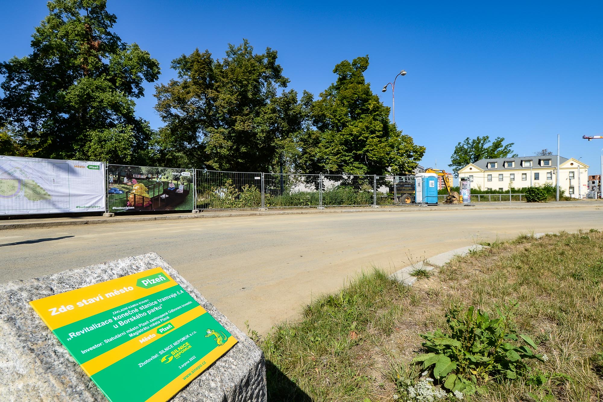 Plzeň zahájila stavbu vstupní brány do Borského parku (foto: M. Pecuch, 3.8.2022)
