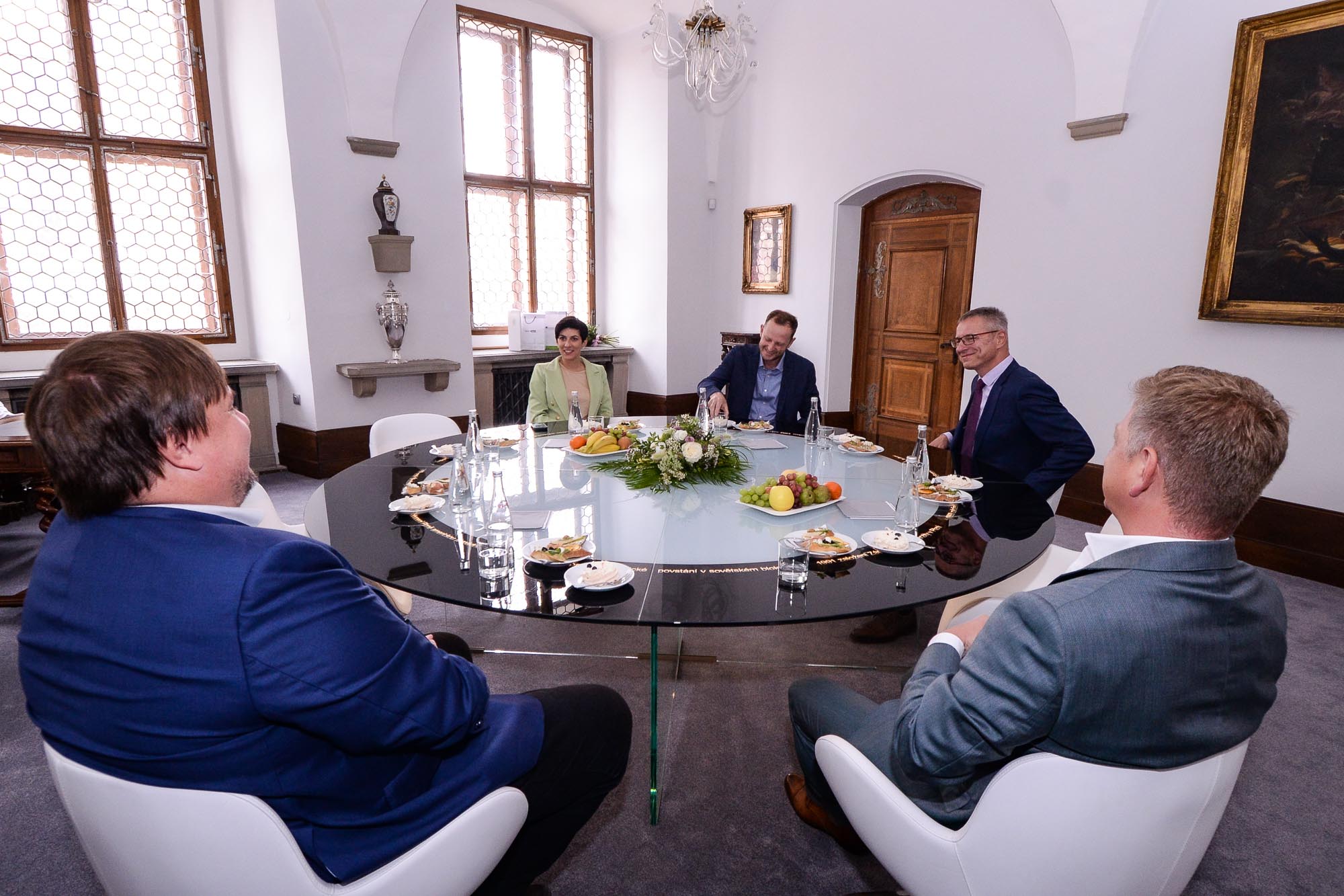 Předsedkyni PS Parlamentu České republiky Markétu Pekarovou Adamovou přivítal primátor Pavel Šindelář (foto: M. Pecuch, 15.9.2022)