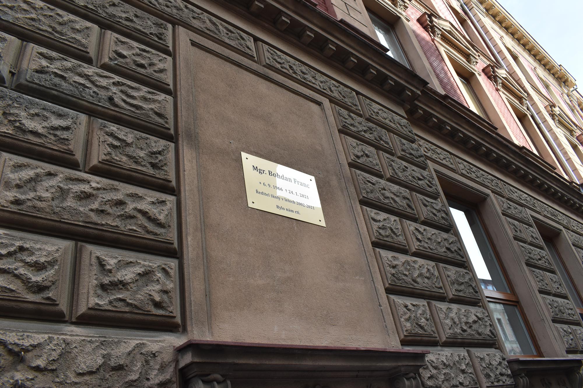 Odhalení pamětní desky Bohdanu Francovi (foto: A. Jarošová, 5.10.2022)