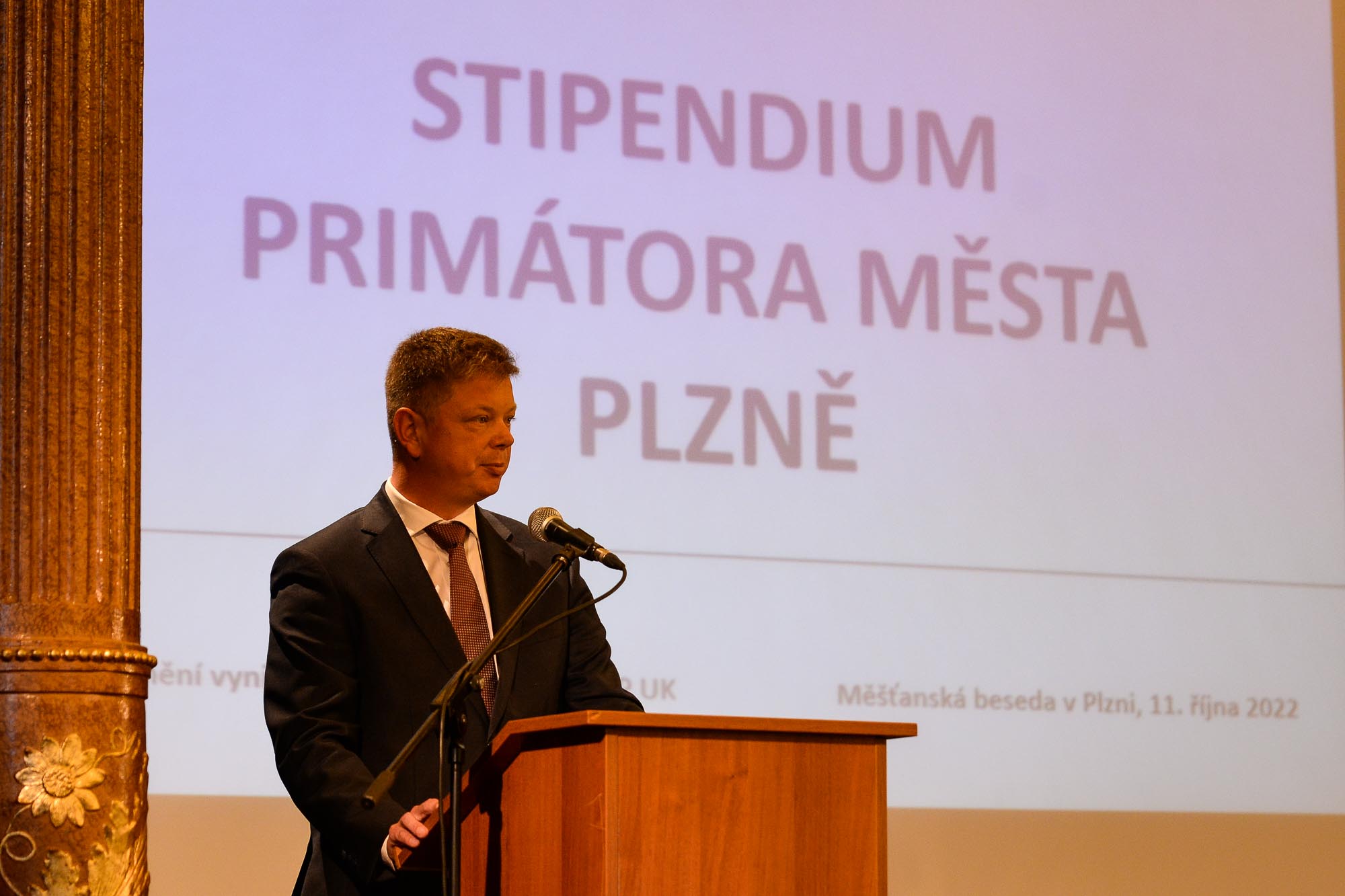 Předávání stipendia primátora města Plzně (foto: M. Pecuch, 11.10.2022)