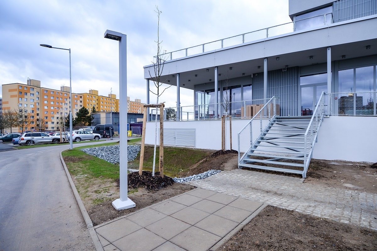 Nová víceúčelová městská sportovní hala v Krašovské (foto: M. Pecuch, 9.1.2023)