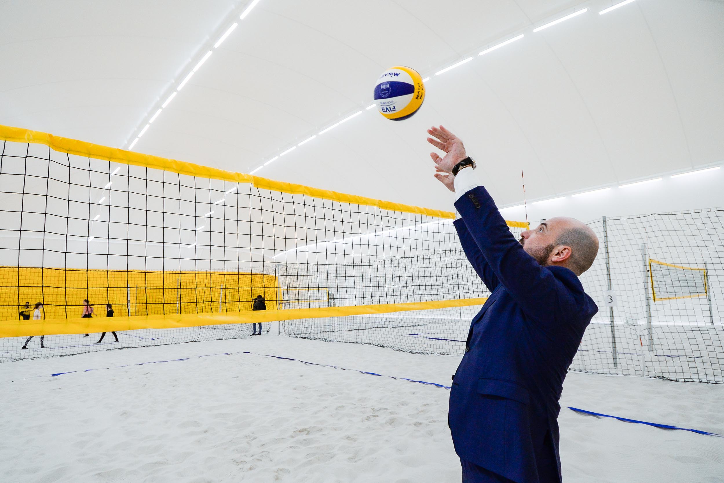 Ve Sportovním areálu na Prokopávce vystavělo město nová hřiště na plážový volejbal (foto: M. Pecuch, 14.2.2023)