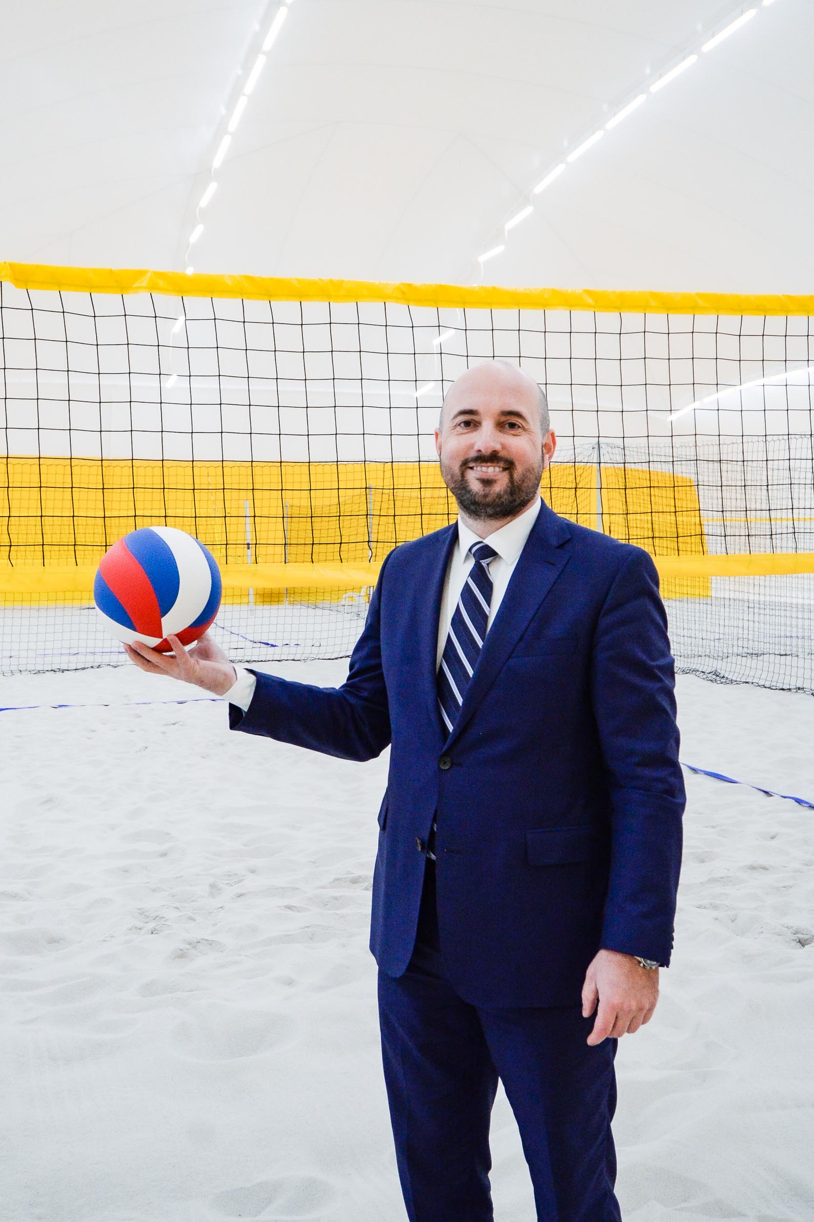 Ve Sportovním areálu na Prokopávce vystavělo město nová hřiště na plážový volejbal (foto: M. Pecuch, 14.2.2023)