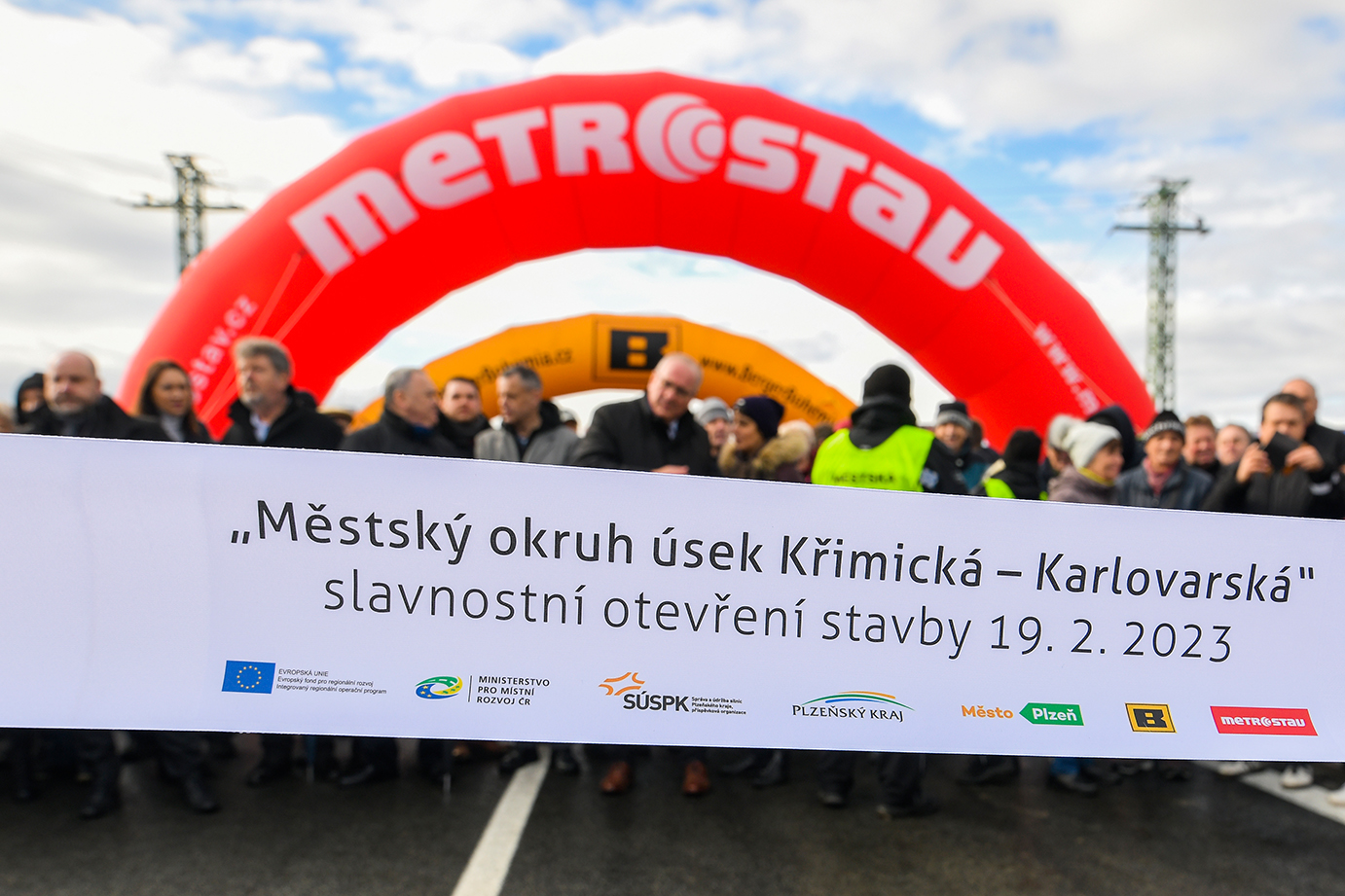 Západní okruh Plzně se otevřel řidičům (foto: M. Chaloupka, 19.2.2023)