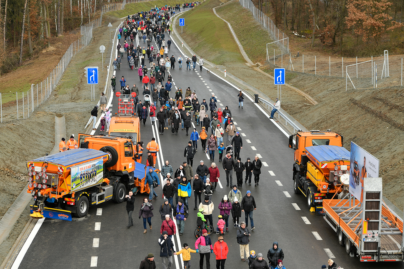 Západní okruh Plzně se otevřel řidičům (foto: M. Chaloupka, 19.2.2023)