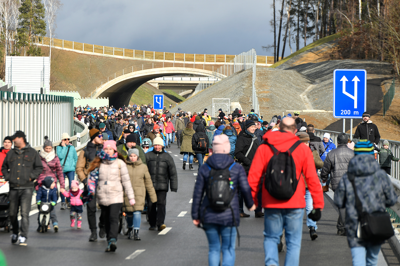 Západní okruh Plzně se otevřel řidičům (foto: M. Chaloupka, 19.2.2023)