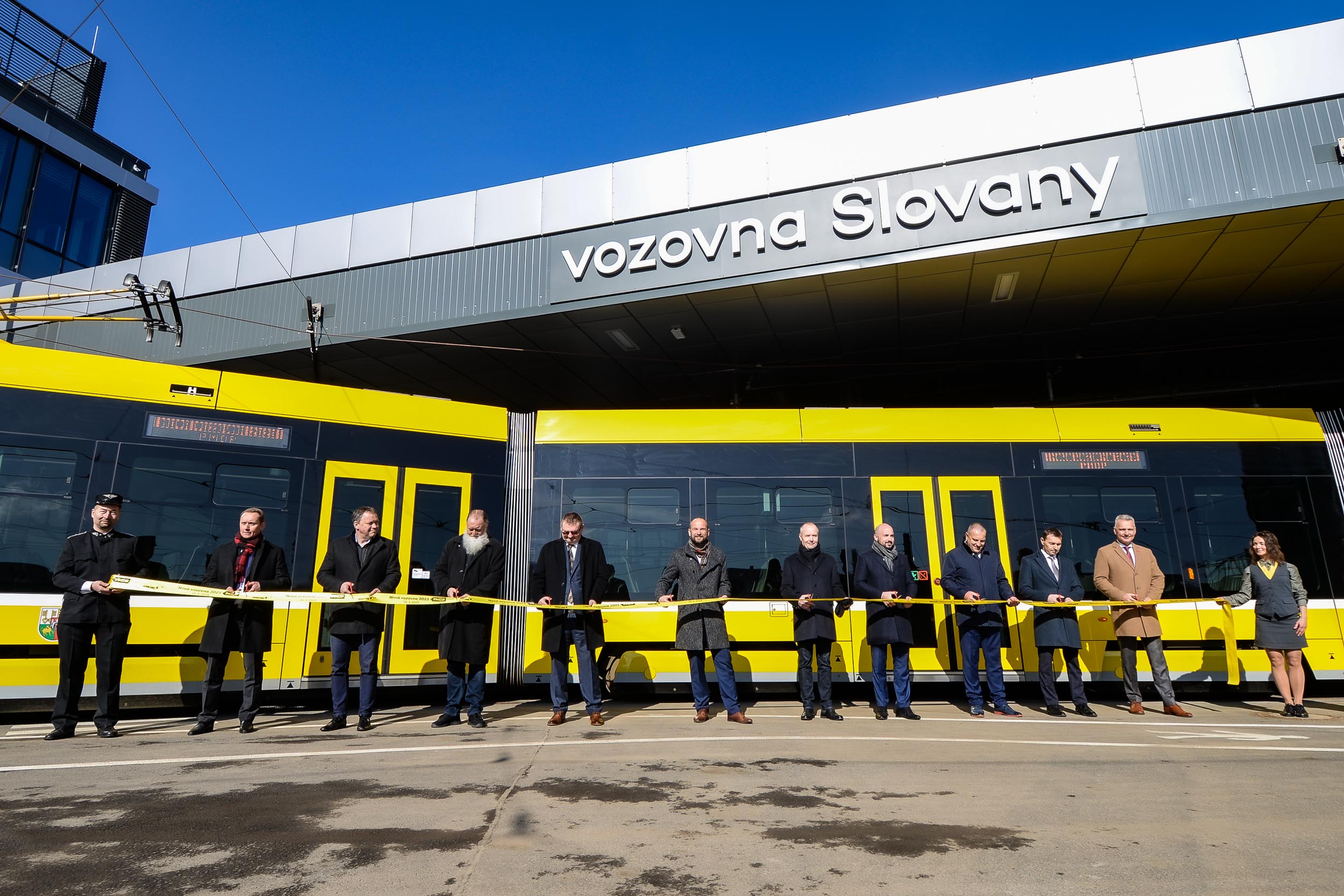 Zahájení provozu nové vozovny Slovany (foto: M. Pecuch, 16.3.2023)