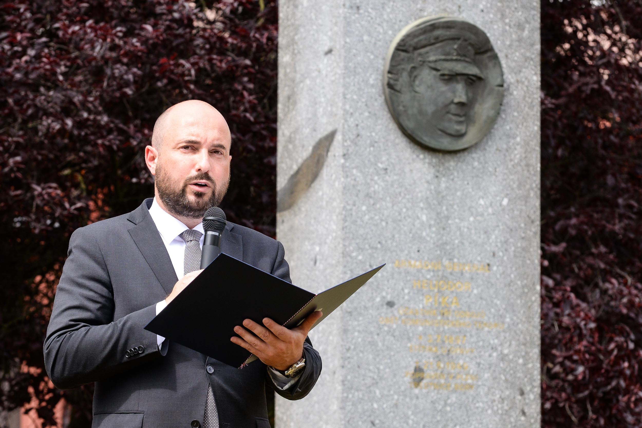 V Plzni připomněli památku generála Píky (foto: M. Pecuch, 21.6.2023)