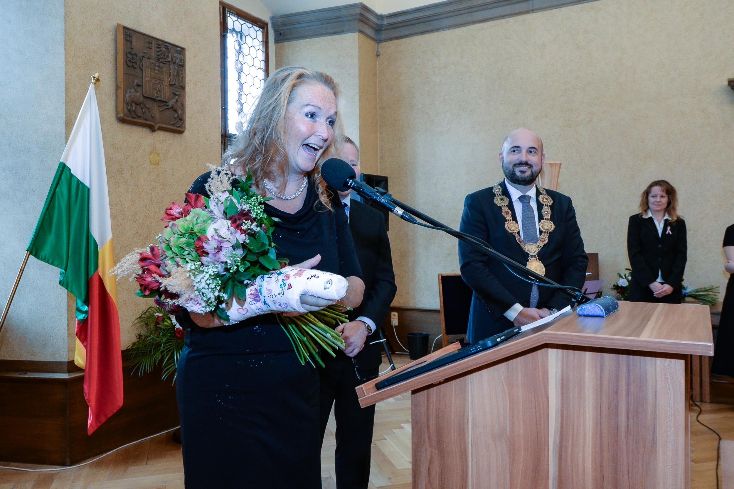 Světoznámou tenistku Barboru Strýcovou i další tři významné osobnosti ocenilo město Plzeň (foto: M. Pecuch, 28.10.2023)