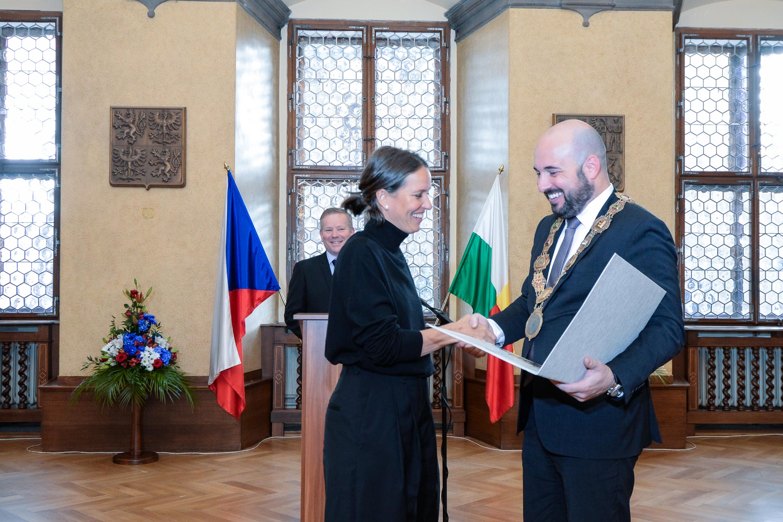 Světoznámou tenistku Barboru Strýcovou i další tři významné osobnosti ocenilo město Plzeň (foto: M. Pecuch, 28.10.2023)