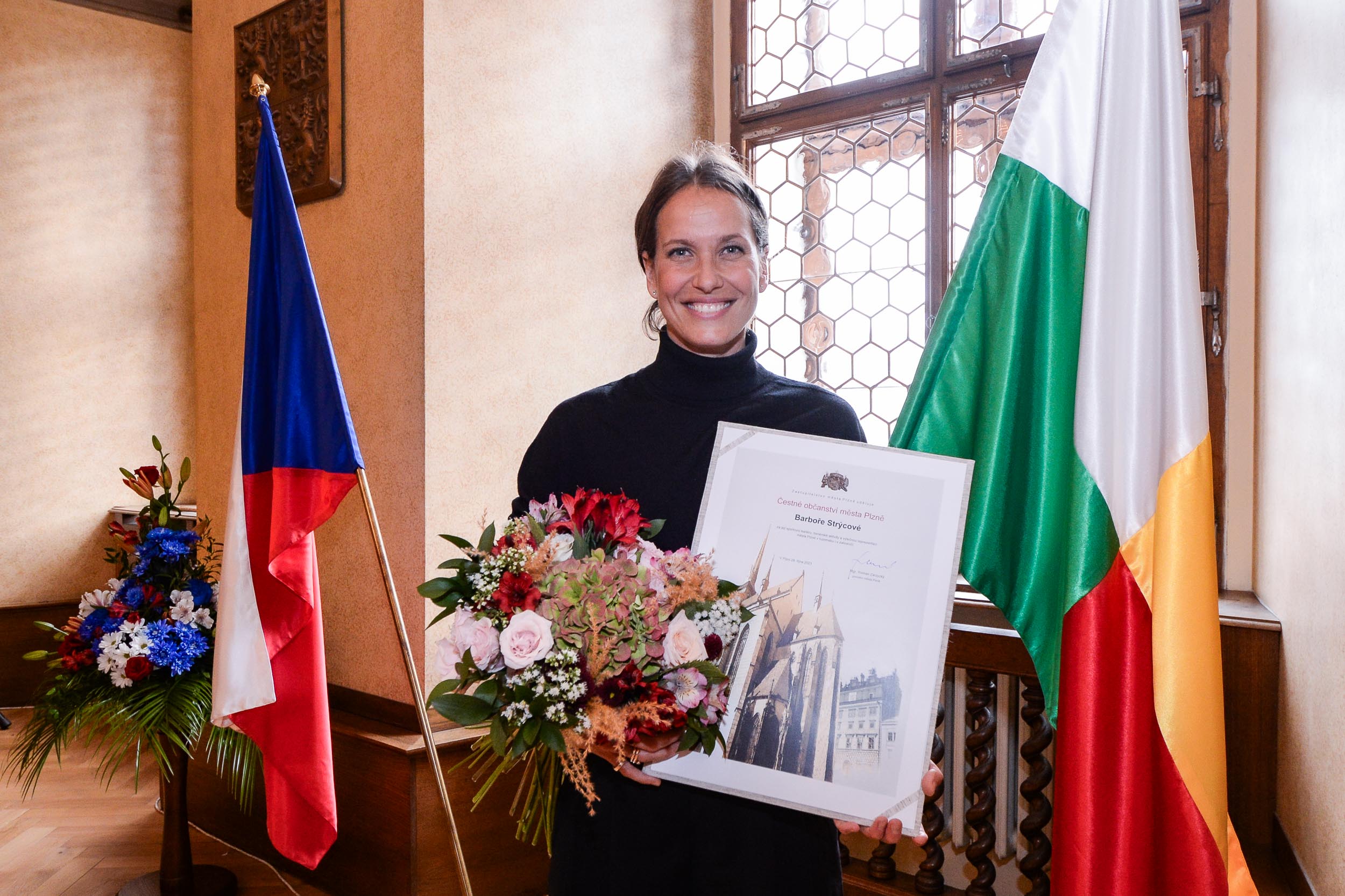 Světoznámou tenistku Barboru Strýcovou i další tři významné osobnosti ocenilo město Plzeň
