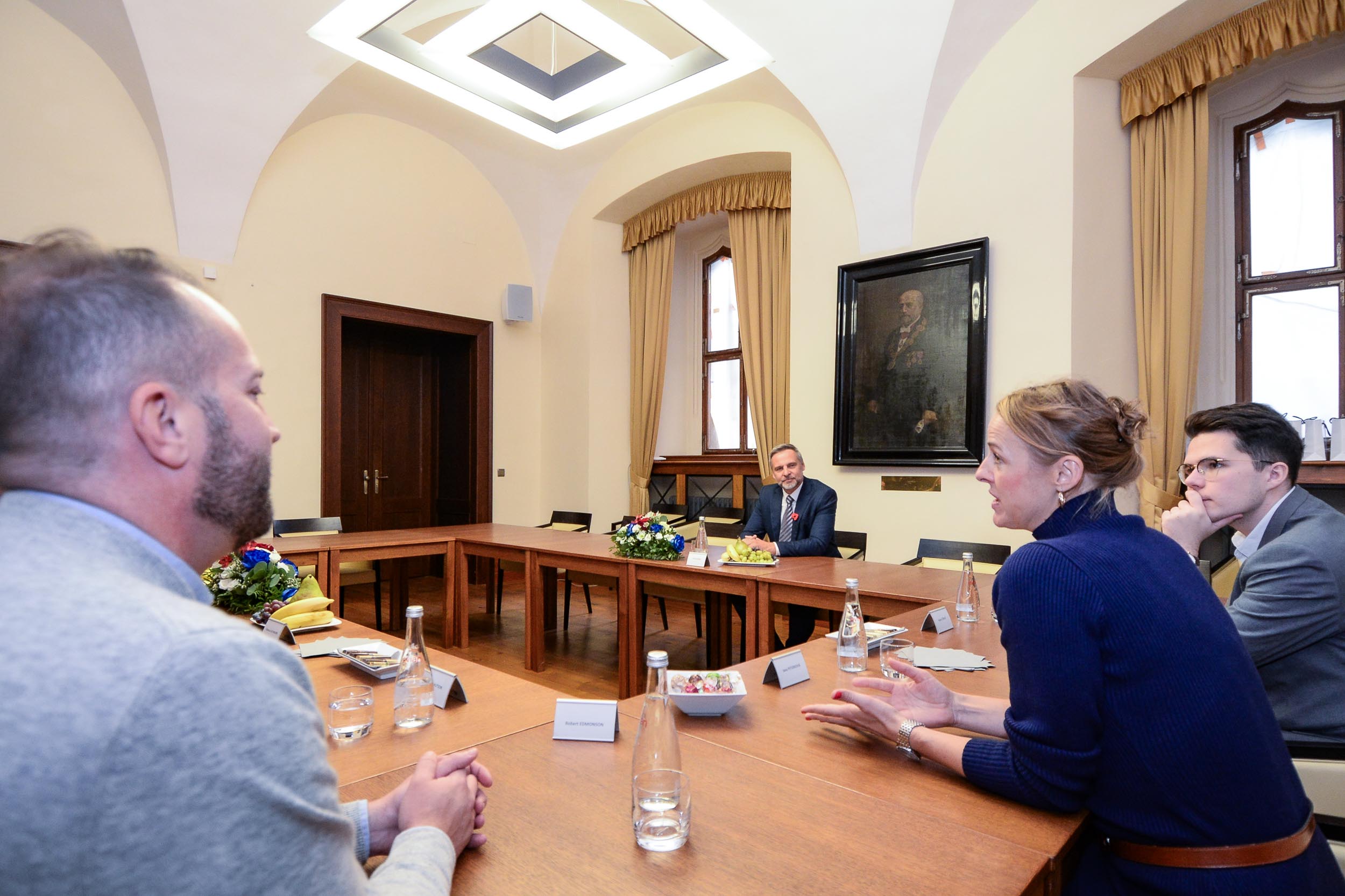 Přijetí na plzeňské radnici náměstkem Bosákem (foto: M. Pecuch, 8.11.2023)