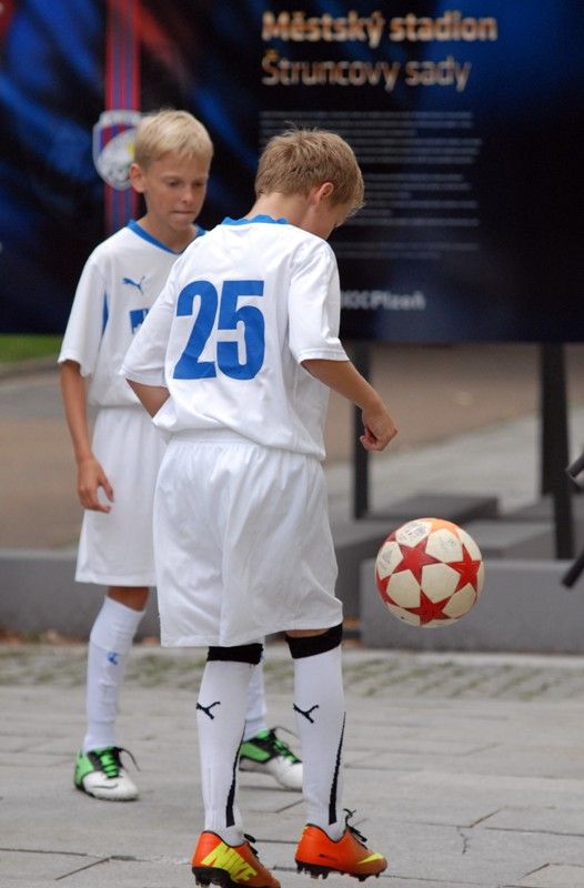 Šedesátiletou historii stadionu ve Štruncových sadech mapuje venkovní výstava před Studijní a vědeckou knihovnou Plzeňského kraje. Na začátku září roku 1953 začaly práce na jeho výstavbě, dva roky nato byl pod názvem Sokol Škoda Plzeň otevřen. Rekonstrukce a modernizace stadionu si od roku 2011 vyžádala zhruba 410 milionů korun. Fotografiemi ze sbírek Západočeského muzea a městského archivu chce Plzeň poukázat na zajímavé momenty z minulosti a současnosti stadionu. K vidění budou ve Smetanových sadech do 18. září. Expozice také jasně naznačuje vztah vlastníka, tedy města Plzně, k nájemci stadionu, kterým je FC Viktoria Plzeň. Uvolnění finančních prostředků ve výši 350 milionů korun na jeho zásadní rekonstrukci v roce 2011, při níž vznikly nové tribuny na východní, severní a jižní straně, byl odstraněn atletický ovál a hřiště se posunulo o 18 metrů k hlavní tribuně, umožnilo hrát na stadionu evropské poháry. V letošním roce město vyčlenilo 60 milionů korun na stavbu dvou nových stožárů... (foto: 20.8.2013)