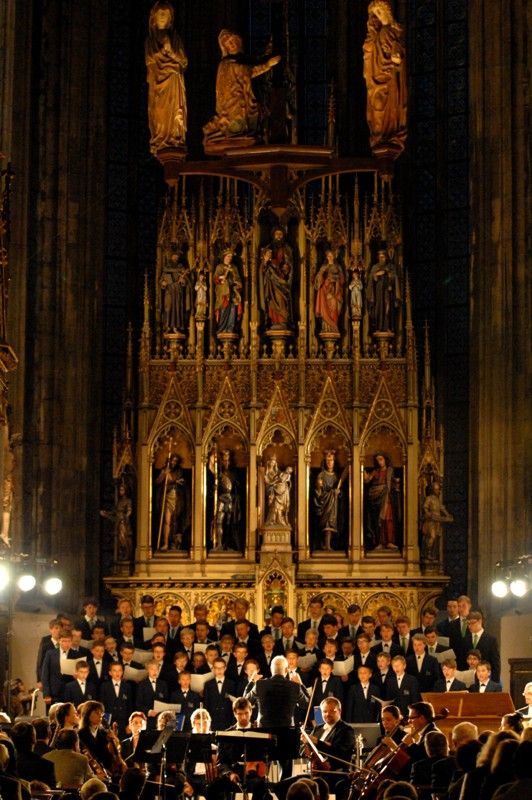 K Řeznu stejně jako velkolepé památky patří chlapecký pěvecký sbor Regensburger Domspatzen (Řezenští vrabčáci). Ten v katedrále sv. Bartoloměje vystoupil poprvé v pátek 13. září 2013 v doprovodu Plzeňské filharmonie. Výjimečný koncert se konal u příležitosti dvacátého výročí partnerství Plzně a Řezna. Korunovační mši C dur Wolfganga Amadea Mozarta a další skladby si přišli do vznešeného prostoru katedrály poslechnout také oba primátoři měst, Hans Schaidinger a Martin Baxa, kteří se před koncertem krátce sešli na plzeňské radnici.