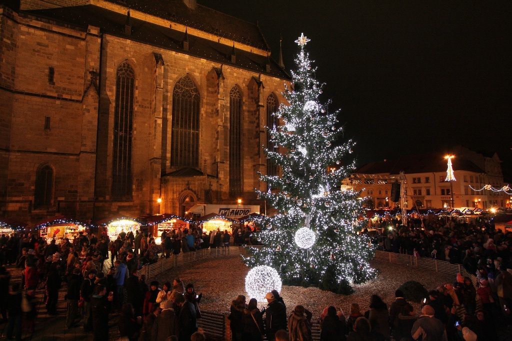 Rozsvícením vánočního stromu začal v Plzni advent