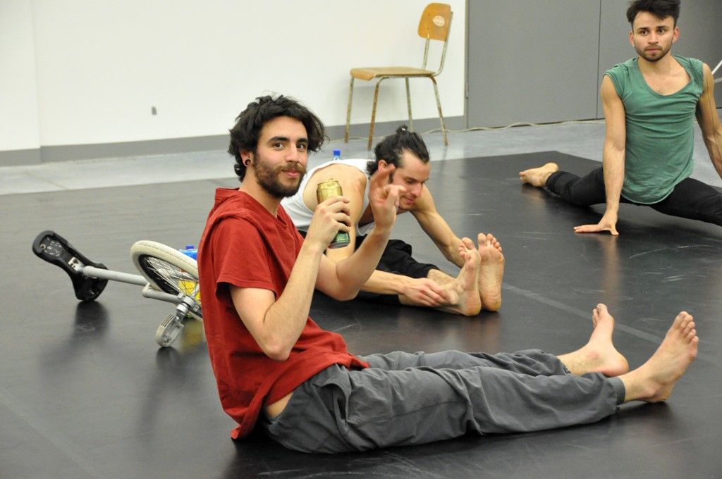 Poetické fyzické představení bylo ve středu 9. března 2014 k vidění na Fakultě designu a umění Ladislava Sutnara ZČU v podání čtyř mladých mužů, Čecha, Francouze, Itala a Švýcara. Na závěr své čtrnáctidenní umělecké rezidence, kterou podpořila společnost Plzeň 2015, prezentovali úsilí pro připravovaný mezinárodní projekt nového cirkusu Veroniky Riedlbauchové WaYting. Ze 134 projektů byli Breno Caetano, Joachim Ciocca, Quido Vaccarezza a Nahuel Desanto vybráni mezi patnáct nejlepších. Nyní musí svým vystoupením dokázat, že patří mezi špičku projektu Next, který podporuje a rozvíjí nový cirkus. V České republice je podobnou organizací Cirqueon. (foto: Z. Kubalová)