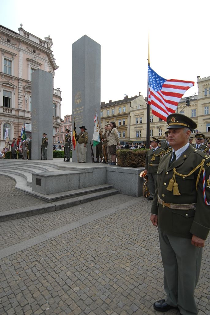 Vzpomínkový akt 6.5.2014 u památníku Díky, Ameriko! zakončil  veřejný program Slavností svobody, oslav osvobození Plzně americkou armádou v květnu 1945, které se letos uskutečnily ve dnech 2. – 6. května. Vojenská ležení, historické kempy, džípy a další vojenská technika, ale i doprovodný hudební program přilákaly desetitisíce lidí do centra města. Největšímu zájmu se těšila kolona vojenských historických vozidel Convoy of Liberty, pyrotechnická show Bombardéry nad Plzní nebo devítinásobný seskok parašutistů na náměstí Republiky. Středem pozornosti byli američtí a belgičtí veteráni, kteří opět zaujali svými vzpomínkami při debatě s veřejností i studenty.