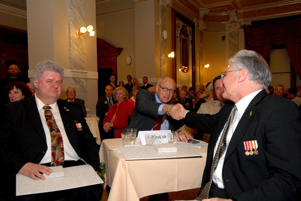 Držiteli historické pečeti města Plzně se včera (6.5.2014) v Měšťanské besedě stali Doug LaViolette, předseda Nadace Briana LaViolette, Bob Nueske, jeden z hlavních sponzorů a člen správní rady nadace, a George Patton Waters, vnuk generála Pattona. Plaketu s vyobrazením městské historické pečetě jim při slavnostním závěrečném večeru oslav osvobození v přítomnosti amerických a belgických veteránů a významných hostů předal primátor Martin Baxa, který je uděluje podle své úvahy osobám, jež se zasloužily o rozvoj města, jeho propagaci, ochranu jeho práv a zájmů nebo jiným způsobem napomohly zvýšení prestiže města.