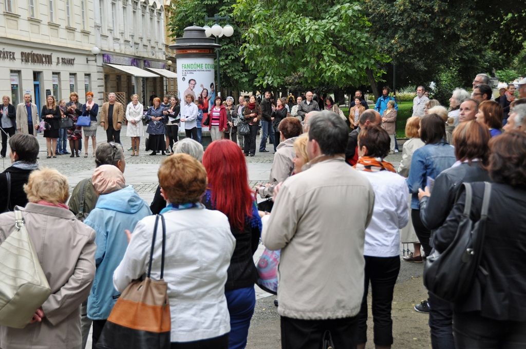 Výstavu s názvem Stavba Nového divadla a historie divadelních budov v Plzni mohou obyvatelé a návštěvníci města zhlédnout ve Smetanových sadech. Uspořádána byla k jedinečné příležitosti, otevření budovy Nového divadla. (foto: E. Kriegerová, 1.9.2014)