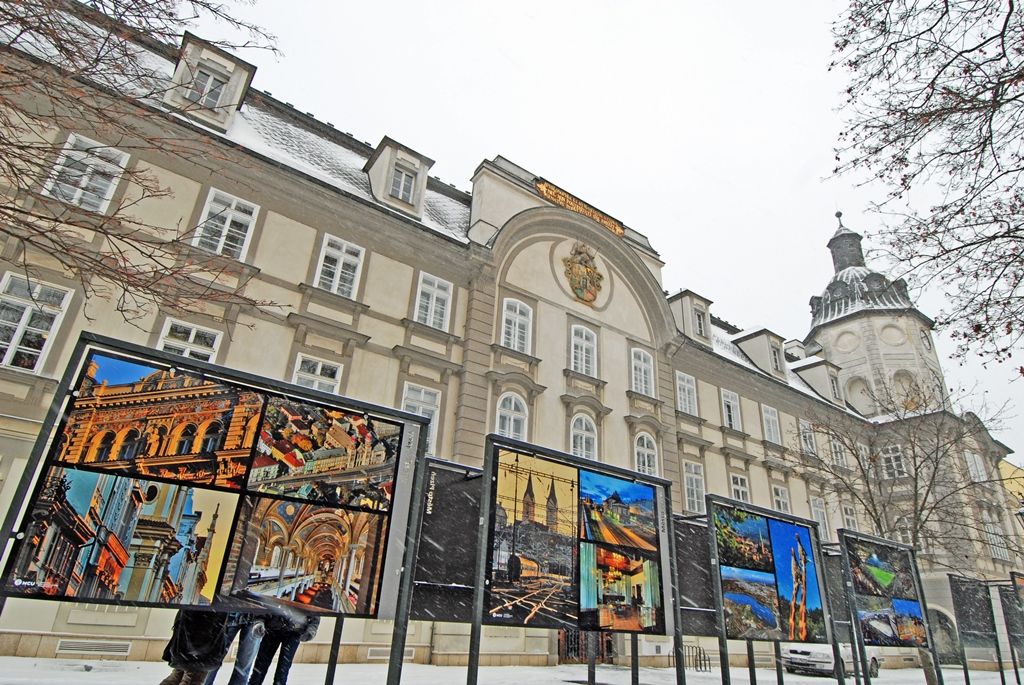 Smetanovy a Kopeckého sady letos poprvé pokryl bílý koberec (foto: 29.12.2014)