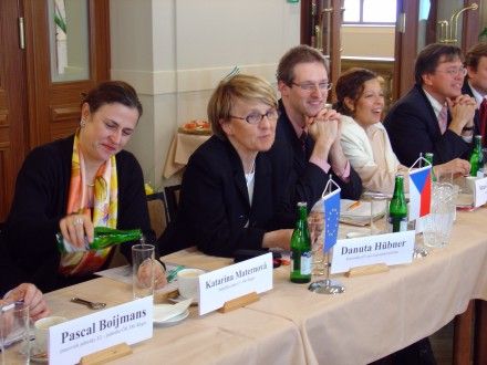 Návštěva komisařky EU pro regionální politiku (DG Regio) Danuty Hübnerové v Plzni - pracovní jednání se zástupci města.