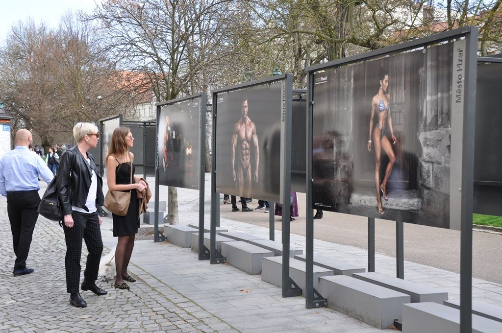 Fotografie sportovců jako například hokejisty Martina Straky či desetibojaře Romana Šebrleho jsou od pondělí 4. dubna k vidění ve Smetanových sadech před budovou Studijní a vědecké knihovny Plzeňského kraje. Vytvořil je plzeňský rodák Josef Adlt, který fotí například fitness kulturistiku, hokejisty, ale i zpěváky a umělce. Součástí výstavních panelů jsou i snímky držitelů Ceny Thálie za balet Ivony Jeličové a Richarda Ševčíka. (foto: E. Barborková, 4.4.2016)