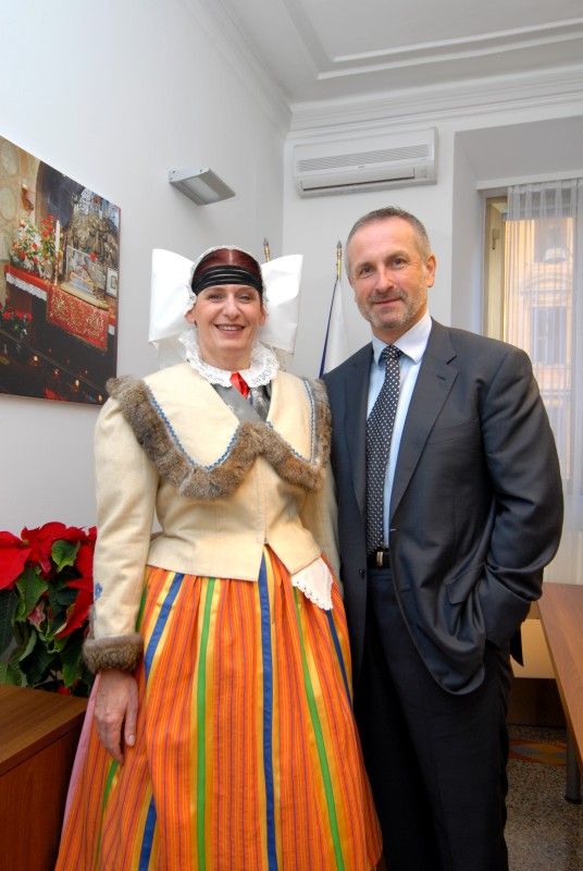 Marcela Krejsová a velvyslanec při sv. Stolci Pavel Vošalík