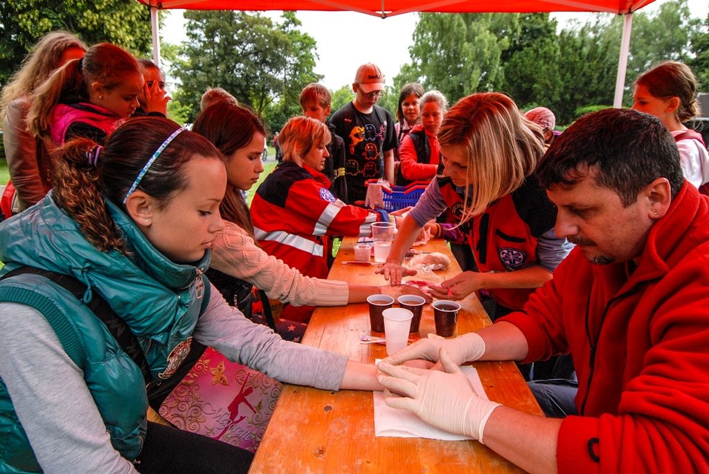 Zažít na vlastní kůži náraz vozu jedoucího rychlostí 30 kilometrů v hodině, vyzkoušet si umělou masáž srdce i záchranu tonoucího, zorientovat se v zakouřeném prostoru, použít ruční hasicí přístroj i další věci si dnes v Plzni mohly vyzkoušet stovky dětí. Magistrátní odbory bezpečnosti a prevence kriminality a krizového řízení totiž pro školy i veřejnost připravily Plzeňský den s integrovaným záchranným systémem. Zájemci jej tak prožili v blízkosti profesionálů, detailněji poznali práci policistů, strážníků, hasičů, záchranářů, horské služby, červeného kříže i dalších subjektů. (foto: 24.6.2015, MMP / SITmP)