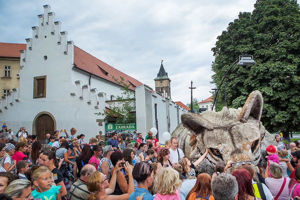 Obří loutky prošly centrem Plzně, od pátku do neděle je vidělo přes 100 tisíc lidí. Organizátoři z Plzeň 2015, kteří španělské marionety nabídli jako součást projektu Plzeň – Evropské hlavní město kultury 2015, označili akci za obrovský úspěch. Nejvíce diváků, a to celkem 45 tisíc, přilákal příběh loutek souboru Carros de Foc v sobotu. (foto: M. Chaloupka, 28.-30.8.2015)