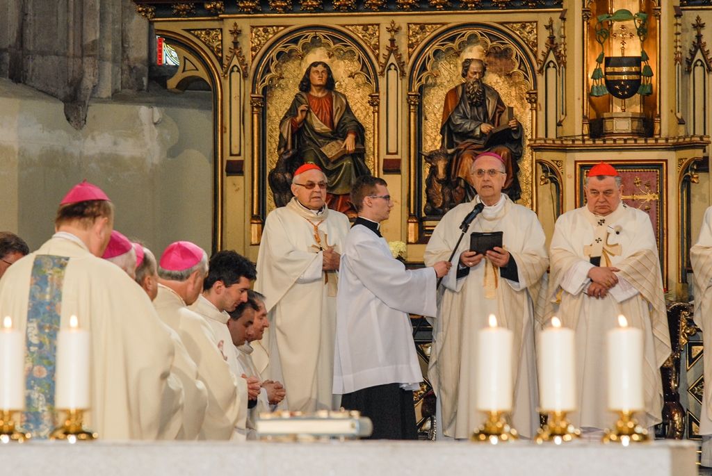 Poprvé v historii zažili Plzeňané v katedrále svatého Bartoloměje svěcení nového biskupa, do čela Plzeňské diecéze se dnes oficiálně postavil Mons. Tomáš Holub, kterého 12. února novým plzeňským biskupem jmenoval Svatý otec, papež František. Biskupské svěcení přijal z rukou pražského arcibiskupa, kardinála Dominika Duky, spolusvětiteli byli emeritní plzeňský biskup Mons. František Radkovský a řezenský biskup Dr. Rudolf Voderholzer. Po slavnostních okamžicích v katedrále sv. Bartoloměje nově vysvěcený plzeňský biskup Tomáš Holub, biskup František Radkovský, náměstci primátora Martin Baxa a Petr Náhlík i zástupci Armády České republiky vzdali úctu odvaze a dobrému srdci mladých mužů a žen, kteří se vylodili na starém kontinentu na plážích severní Francie a přes ohromné oběti přijeli do Československa. (foto: 30.4.2016)