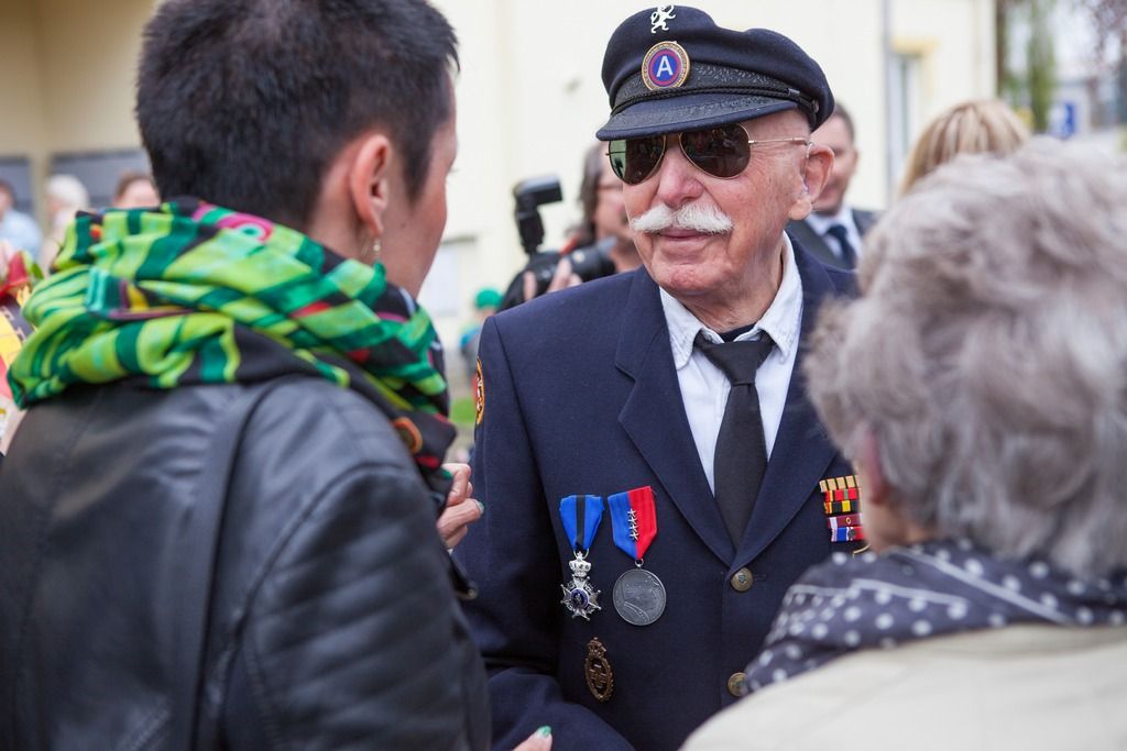 Belgičtí veteráni ve Staňkově (foto: V. Štaif, 5.5.2016)